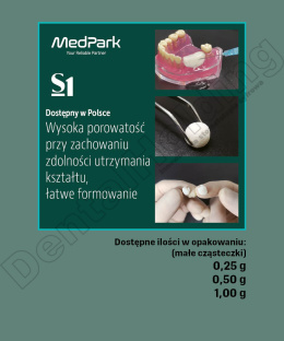 BIOMATERIAŁ WOŁOWY S1 - MAŁE CZĄSTECZKI (0,2-1,0 mm) 1 g - 2 cm3
