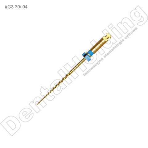 Pilniki maszynowe MG3 II, NiTi Gold, rozmiar: #G3 30/.04 (niebieska), długośc: 25 mm, opakowanie 5 szt. Pilniki maszynowe MG3 II, NiTi Gold, rozmiar: #G3 30/.04 (niebieska), długośc: 25 mm, opakowanie 5 szt.