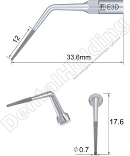 TIP E3D Z NASYPEM DIAMENTOWYM ENDO DO SKALERA WOODPECKER/EMS
