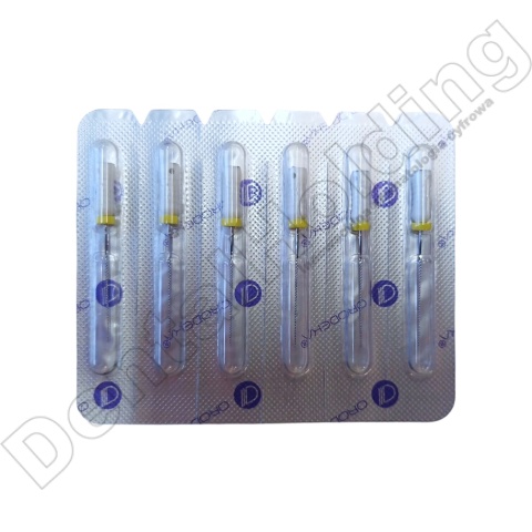 Pilniki K-Files do ręcznego oprocowywania kanałowego zęba, rozmiar: 015 (białe), długość: 25 mm, 6 szt./blister