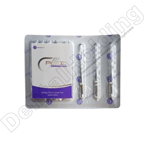 Pilniki maszynowe Plex V (glide path), rozmiar: 12/03, 15/03, 17/04 (białe), długość: 25 mm