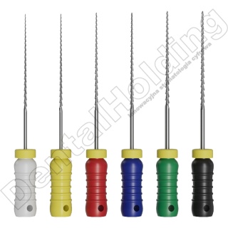 STAINLESS STEEL H FILES - pilniki stalowe do ręcznego opracowania kanału zęba - długość 25mm ( 6 szt./opak)