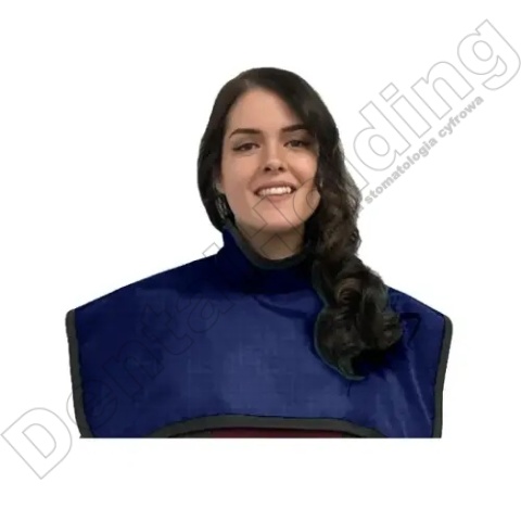 Fartuch ochronny bezołowiowy RTG pantomograficzny CBCT / LEAD FREE CBCT PANO APRON WITH COLLAR 24 X 27" ELECTRIC BLUE