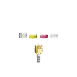 Łącznik kulowy prosty/Straight Ball Attachment Abutment Ø4,1mm GH1,0 + Metalowa czapeczka + 3 Silikonowe czapeczki