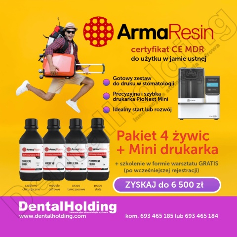Pakiet 4 żywic ArmaResin + drukarka 3D PioNext Mini