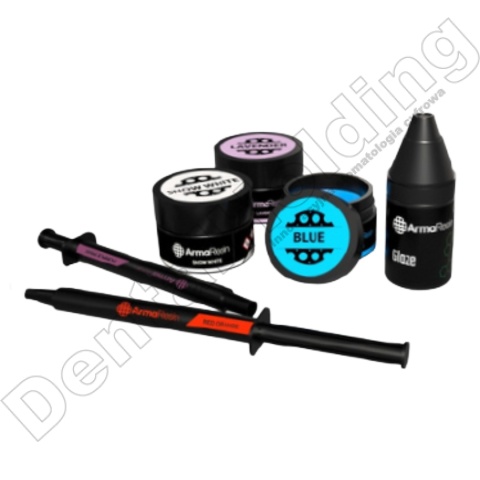 Zestaw do barwienia i glazurowania dziąsła Stain & Glaze Gum Kit (11 Colour + 2 Glaze) Arma Resin