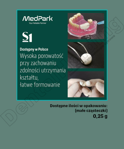 S1 biomateriał (WOŁOWY) - MAŁE CZĄSTECZKI (0,2-1,0 mm) 0,25 g