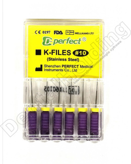 STAINLESS STEEL K FILES - pilniki stalowe do ręcznego opracowania kanału zęba - długość 25mm ( 6 szt./opak)